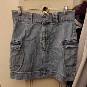 Pacsun light denim mini skirt pockets